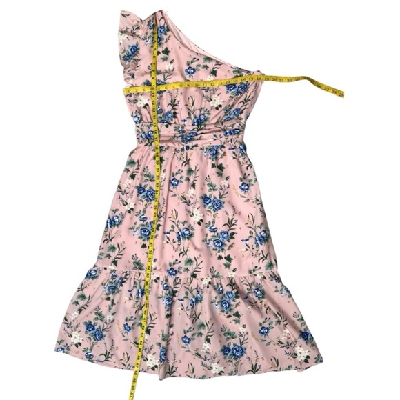 ee:some Pink Floral One Shoulder Midi Dress NWT Size M - Picture 12 of 12